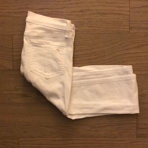 Rag & Bone/Jean White Skinny Cropped Jeans